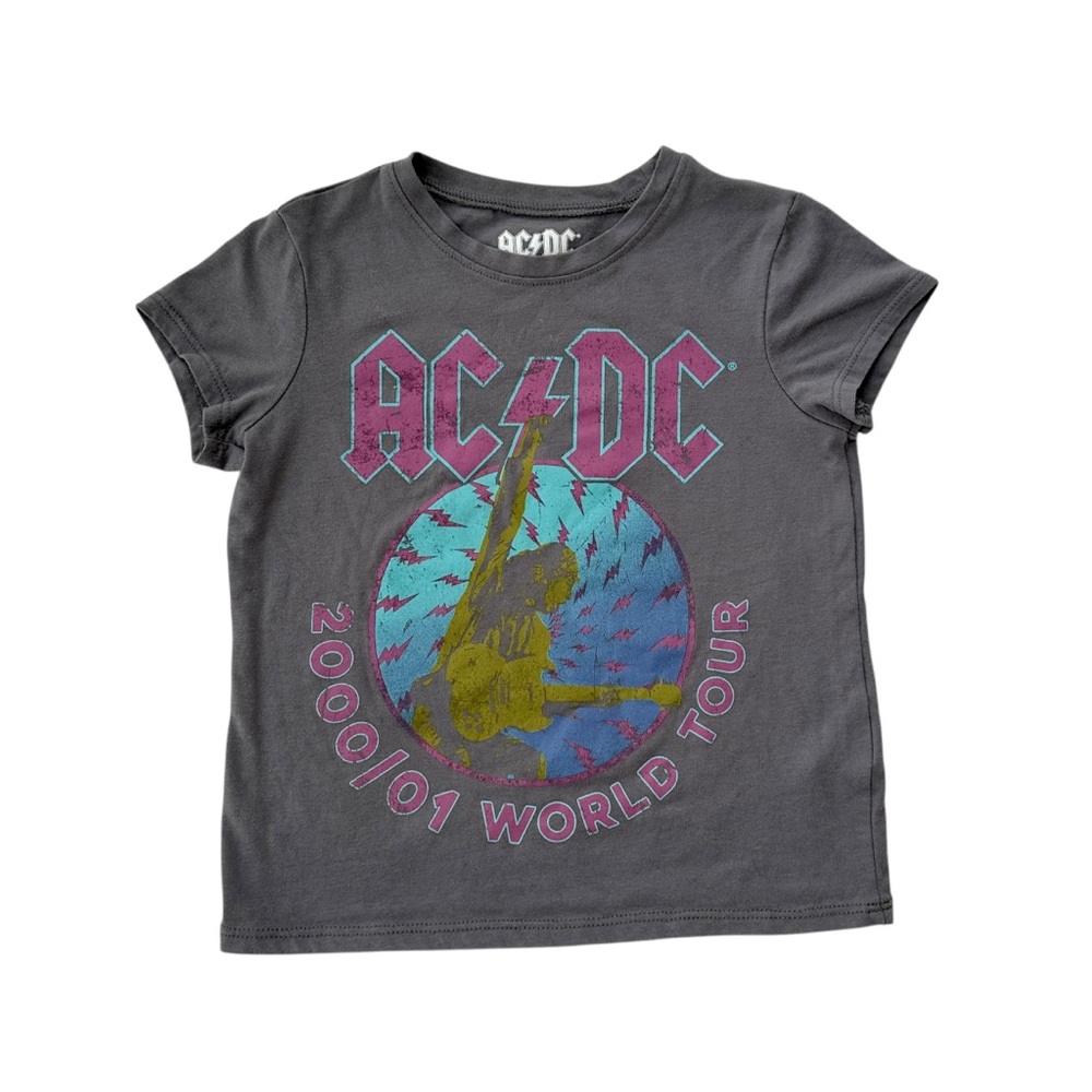 AC/DC Grey Kids Concert Band Short Sleeve Shirt size 7/8